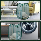 Pop Up Laundry Hamper, Reinforced Mesh Laundry Basket, Folding Clothes Storage - Image 5