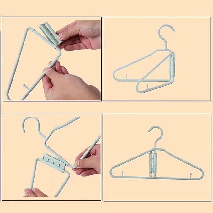 8 Pcs Foldable Hangers, Plastic Collapsible Hangers, Portable Folding Clothes - Image 6