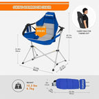 KingCamp Hammock Chair with Footrest – Heavy Duty Swinging Rocking Camping Chairs for Adults up to 400lbs, Folding Portable Oversized Rocker with Cup Holder & Pillow for Outdoor Beach Lawn RV Sports - Image 3