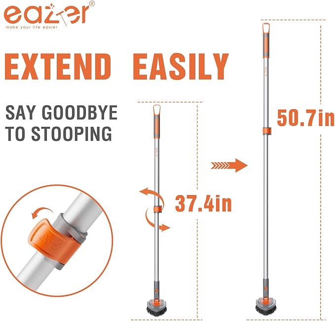 Eazer 4-in-1 Long-Handled Tub Scrubber-Versatile Bathroom Cleaning Brush - Image 5