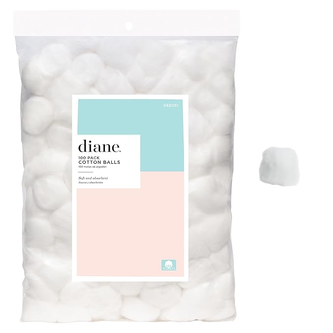 Diane 100% Pure Cotton Balls for Face, Makeup Removal, Nail Polish, First-Aid by Diane