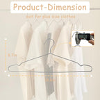 Extra Wide Wire Hangers for Plus Size Clothes, 19.6 Inch Stainless Steel Plus - Image 2