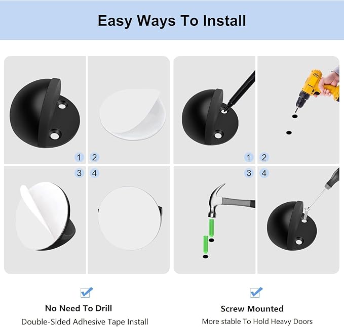 Door Stops for Floor, Adhesive Door Stopper Floor Mounted, Stainless Steel - Image 7
