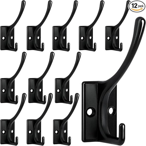 12 Pack Coat Hooks, Heavy Duty Coat Hooks Wall Mounted by Homanu