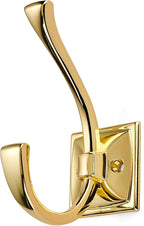 khtumeware Wall Hooks, 5 Pack Polished Brass Coat Hooks Hardware Towel Hooks - Image 2