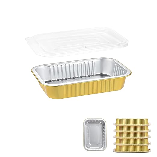 6" x 4" Shallow Heavy-Duty Aluminum Foil Pans by MESTAEK