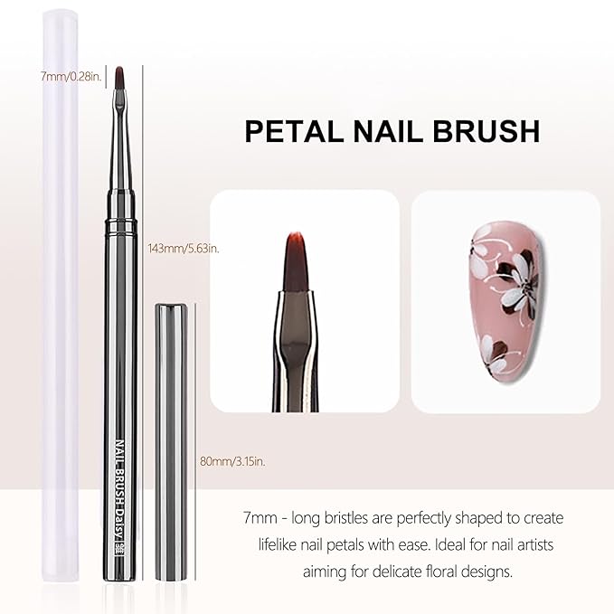 3Pcs Nail Art Brushes Set for Flower Petal Butterfly Drawing, 3D Gel Acrylic - Image 3