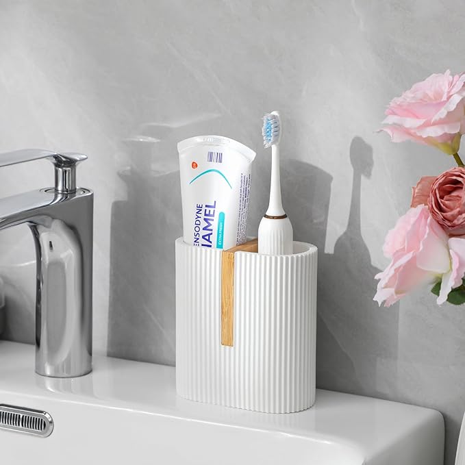 rejomiik Matte White Toothbrush Holders Electric Toothbrush Holder - Image 3