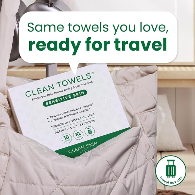 Clean Skin Club Clean Towels® XL Sensitive Skin | Travel Pack, Ultra-Soft - Image 7