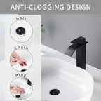 Fransiton Bathroom Sink Stopper, 1.1-1.77 Inch Basin Pop Up Black Sink Drain - Image 5