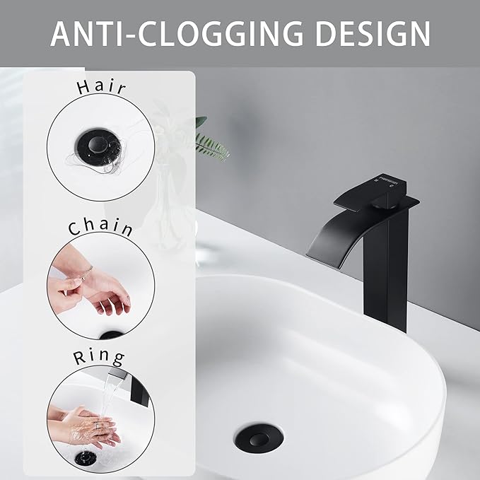 Fransiton Bathroom Sink Stopper, 1.1-1.77 Inch Basin Pop Up Black Sink Drain - Image 4