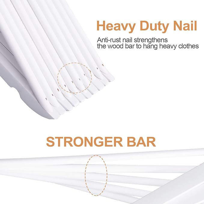 ELONG HOME Wooden Hangers 30 Pack, Wood Hangers - Image 4