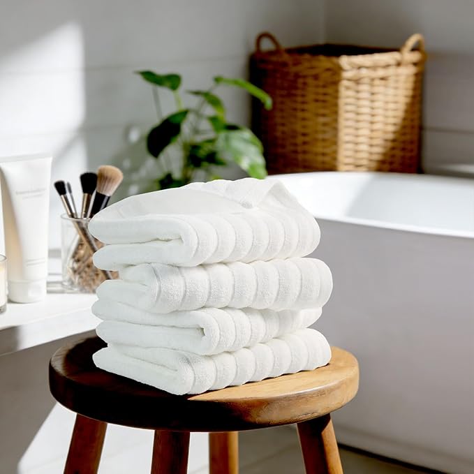 Jacquotha Luxurious 4-Pack Ribbed Striped Hand Towels – Hotel & Spa Premium - Image 2
