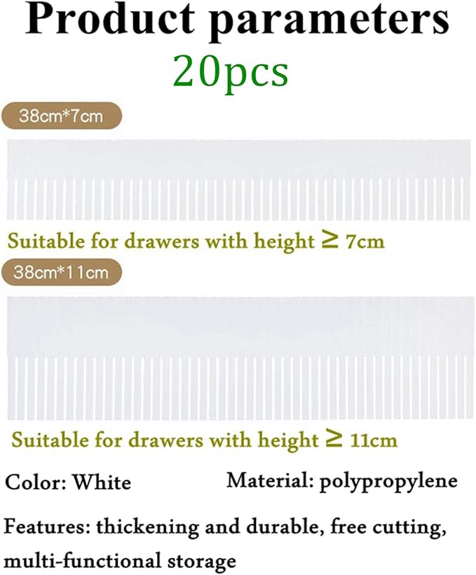 20PCS DIY Plastic Grid Drawer Dividers, Large Adjustable Drawer Storage - Image 2