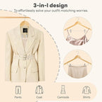 HOUSE DAY Wooden Hangers with Clips 48 Pack, Wooden Suit Hangers Skirt Hangers - Image 2