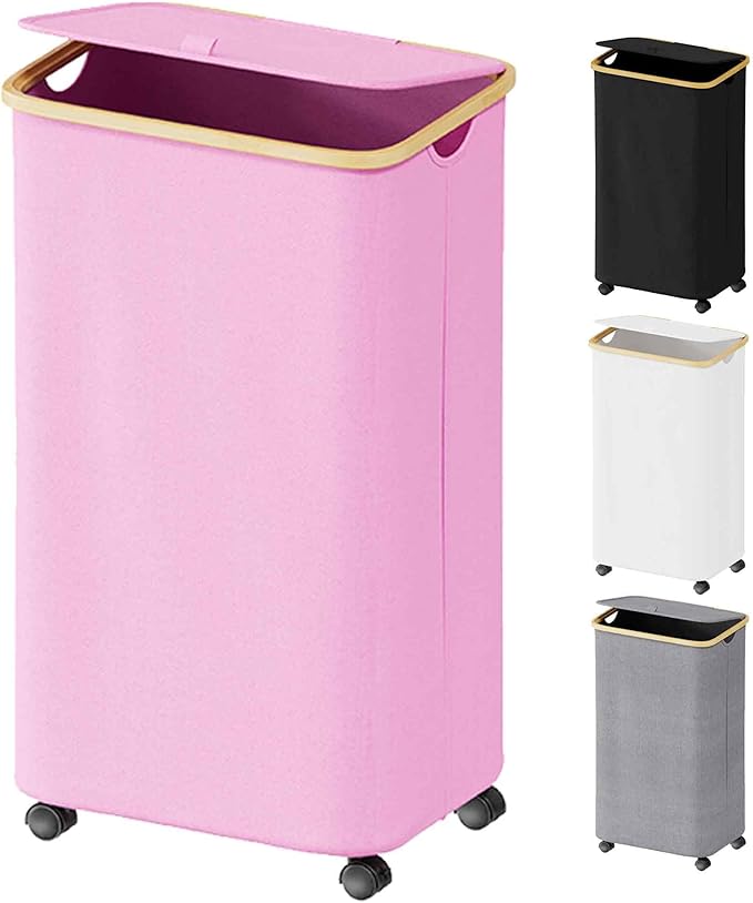 SUOCO Laundry Hamper on Wheels 100L, Clothes Basket by SUOCO