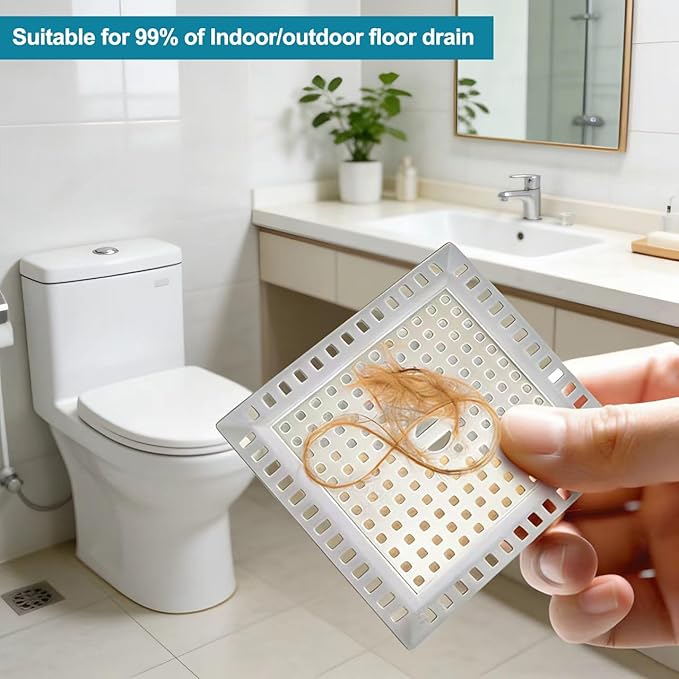 Drain Hair Catcher, Drain Strainer, Stainless Steel and Silicone - Image 4