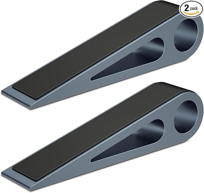 2 Pcs Heavy Duty Door Stopper for Bottom of Door, Aluminum & Rubber Door Stop by urgeeo