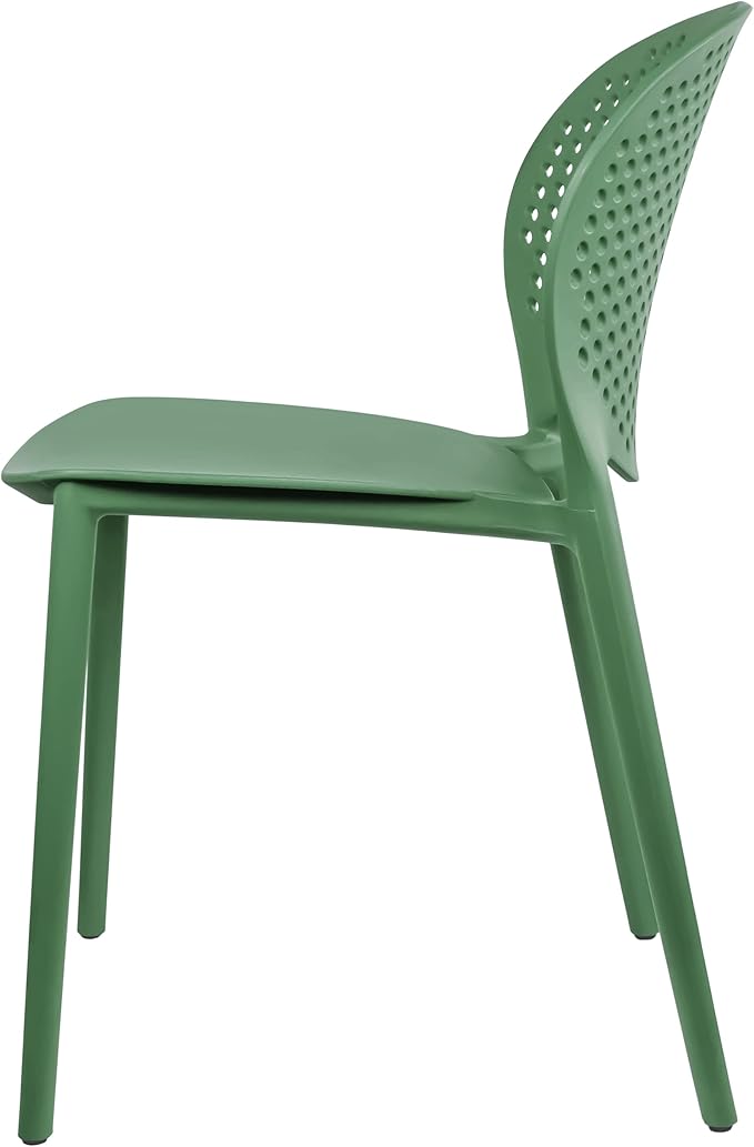 2xhome Set of 2 Patio Dining Chairs | Modern Stackable Outdoor Pool Side Chair | Weather Resistant Plastic for Yard, Porch, Balcony, Kitchen, Green - Image 8