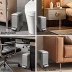 Bathroom Trash Can with Lid，5 Liter / 1.3 Gallon Small Trash Can with Removable - Image 3