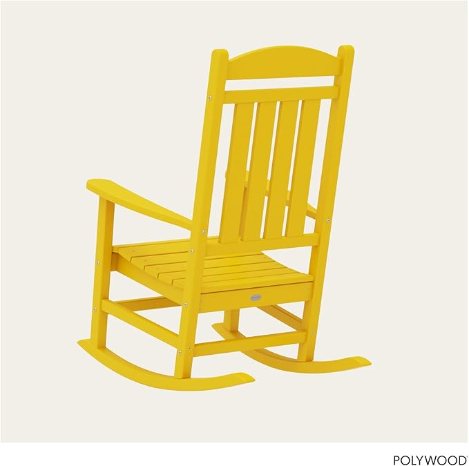 POLYWOOD R100LE Presidential Outdoor Rocking Chair, Lemon - Image 4