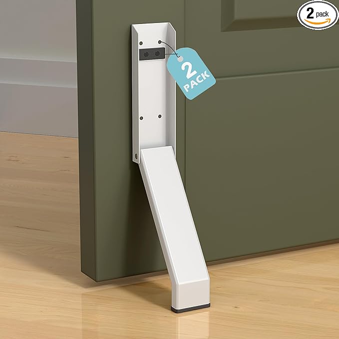 Door Stop, No Drilling Door Stoppers to Keep Door Open, Easy Pedal Kick Down by Panalo