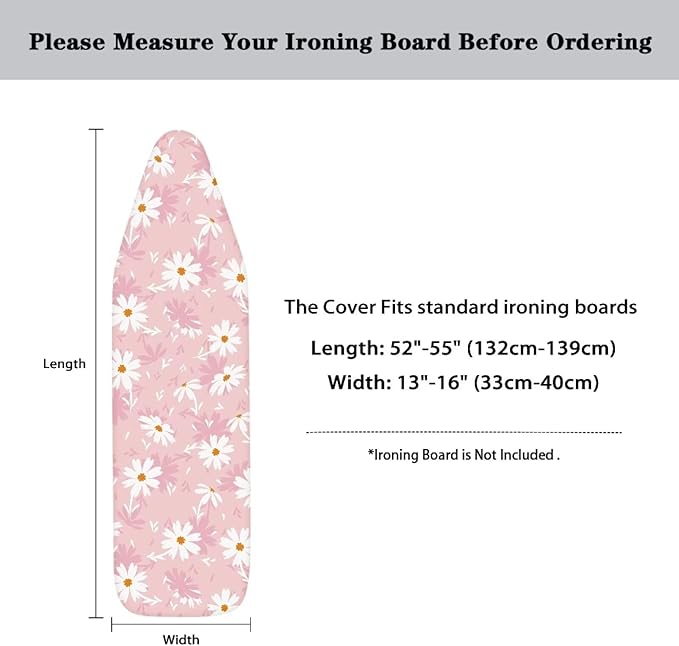 Petal Pink Ironing Covers with Thick Padding and Elasticized Edge Ironing Board - Image 6