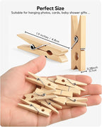 1.9 Inch Wooden Clothespins – 50 Pack Heavy-Duty Clothes Pins - Image 4