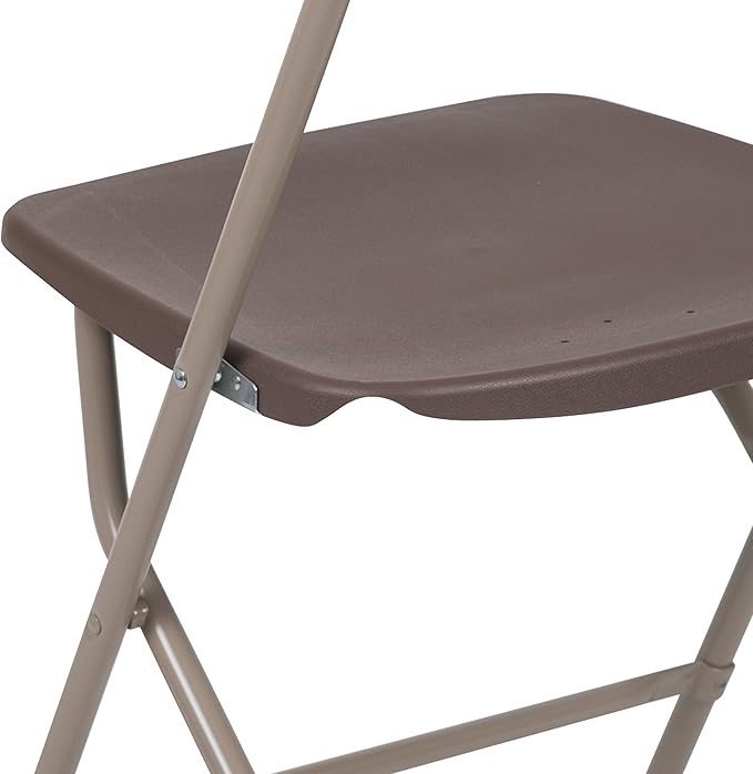 Flash Furniture Hercules Series Plastic Folding Chair - Brown - 4 Pack 650LB Weight Capacity Comfortable Event Chair-Lightweight Folding Chair - Image 16