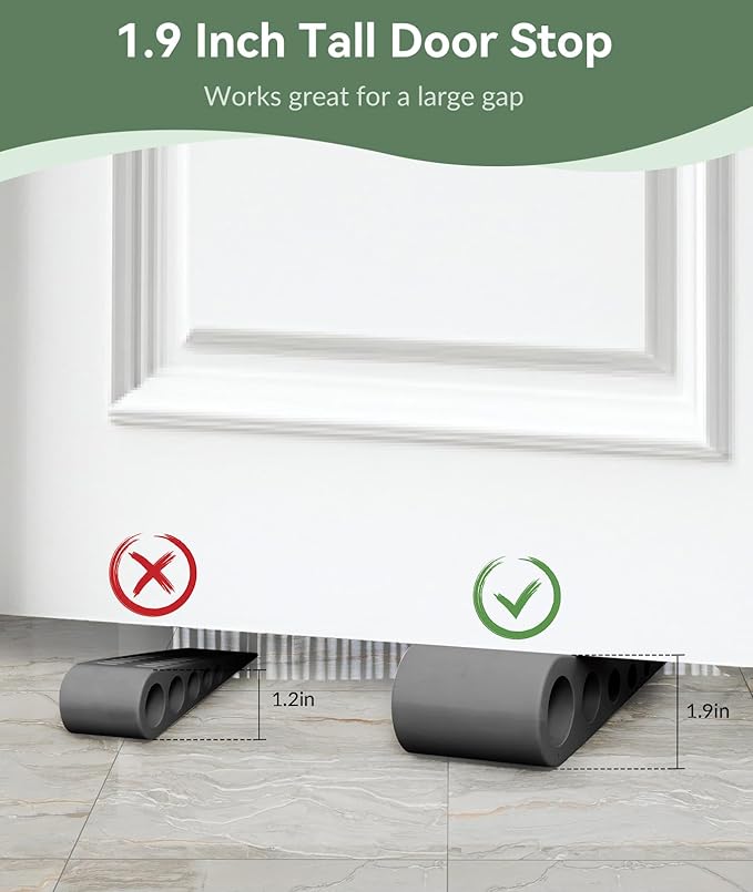 1.9 Inches Heavy Duty Door Stopper, 2 Pack Rubber Door Stop, Door Stoppers - Image 2