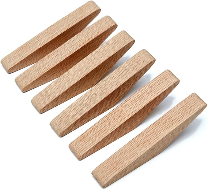 Pack 6 Wood Wall Hooks, Oak Coat Hooks Minimalist Design Heavy Duty Robe Hook - Image 5