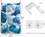 Ink Blue Lotus Flower Hanging Laundry Hamper Door Hampers Bag Basket - Image 3