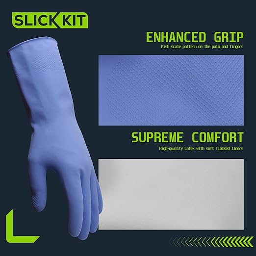 Rubber Kitchen Cleaning Gloves, Reusable Dishwashing Gloves, - Image 3