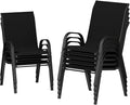 UDPATIO Patio Chairs Set of 8, Stackable Outdoor Dining Chairs with High Back, Breathable Textilene Fabric Outdoor Chair All Weather, 350LBS Capacity for Garden, Backyard (Black) by UDPATIO