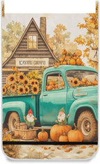 Thanksgiving Truck Pumpkin Orange Hanging Laundry Hamper Door Hampers Bag Basket - Image 2