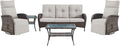 5 Piece Patio Furniture Set with Swivel Recliner Chair - Removable Outdoor Patio Couch Set, Chaise Lounge Chair Outdoor with Adjustable Backrest and Footrest and Coffee Table for Casual Gathering by Belord