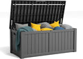 120 Gallon Resin Deck Box, Lockable Patio Outdoor Storage Box for Furniture, Garden Tools and Tools Storage, Waterproof Outside Storage Boxes - Black by OutdoorLivingPerfected
