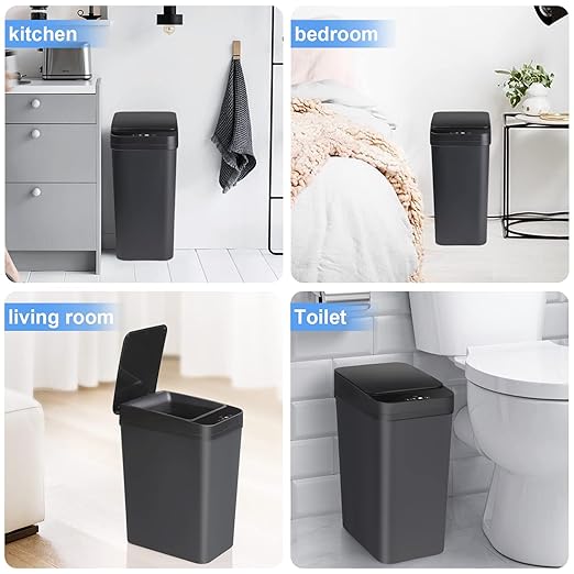 Bathroom Touchless Trash Can 2.2 Gallon Smart Automatic Motion Sensor Rubbish - Image 7