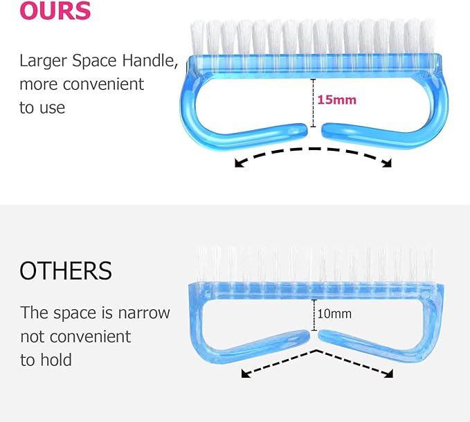 Handle Grip Nail Brush, Hand Fingernail Brush Cleaner Scrubbing Kit Pedicure - Image 2
