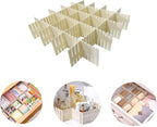 Onerbuy 8pcs Adjustable Grid Drawer Dividers DIY Plastic Closet Separator Tidy - Image 2
