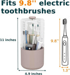 Toothbrush Holder with Cover 360 Rotating 4 Compartments Bathroom Toothpaste - Image 5