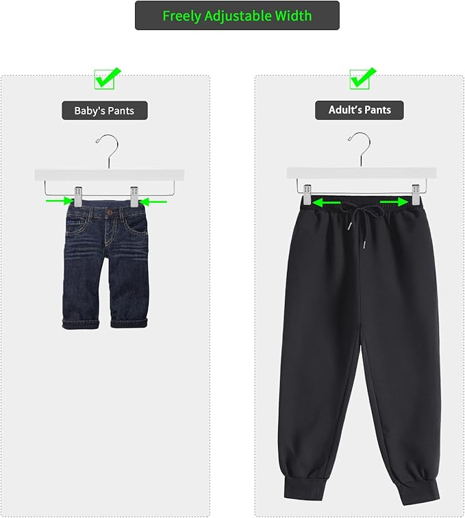 Nature Smile Wooden Pants Hangers Wood Bottom Jeans Skirt Hanger - Image 5