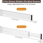 DUCOO 4 PCS Drawer Divider, Expandable Separators - Image 2