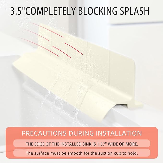 23" Ultra Silicone Sink Splash Guard Released in 2025/Dec, Self-Draining Water - Image 4