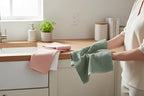 Sage White Light Pink Kitchen Hand Dish Towels: Oversized 28" x 18", 100% - Image 3