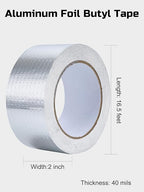 Lichamp Aluminum Butyl Tape, Waterproof Butyl Aluminum Foil Tape 2 inches x - Image 2