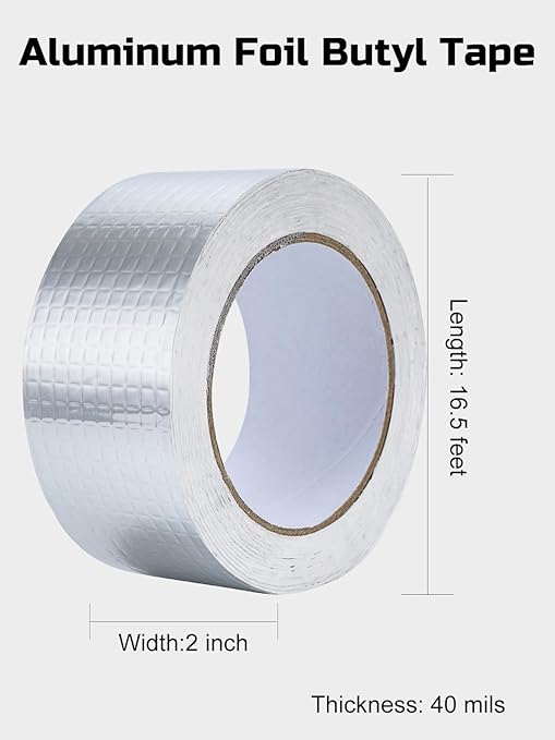 Lichamp Aluminum Butyl Tape, Waterproof Butyl Aluminum Foil Tape 2 inches x - Image 2