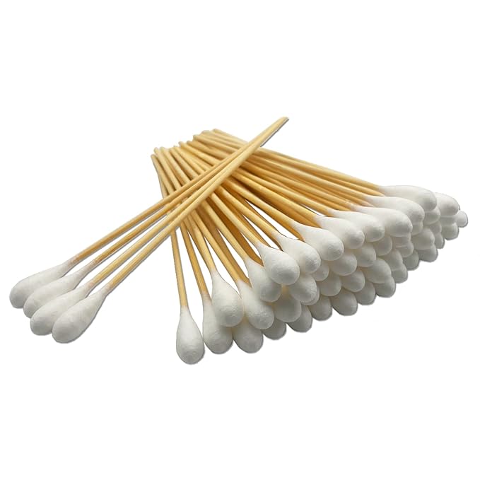 6 Inch Long Large Size Cotton Swabs 100PCS, Bamboo Sticks & Highly Absorbent by MRCMUCEZ