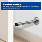 Door Stops, 4 Inch Long Door Stopper Wall Mounted, Stainless Steel, Brushed - Image 3