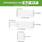 ANTOWIN 4 Pack Expandable Drawer Dividers, 4.7'' High, Extend from 12.2'' to - Image 5